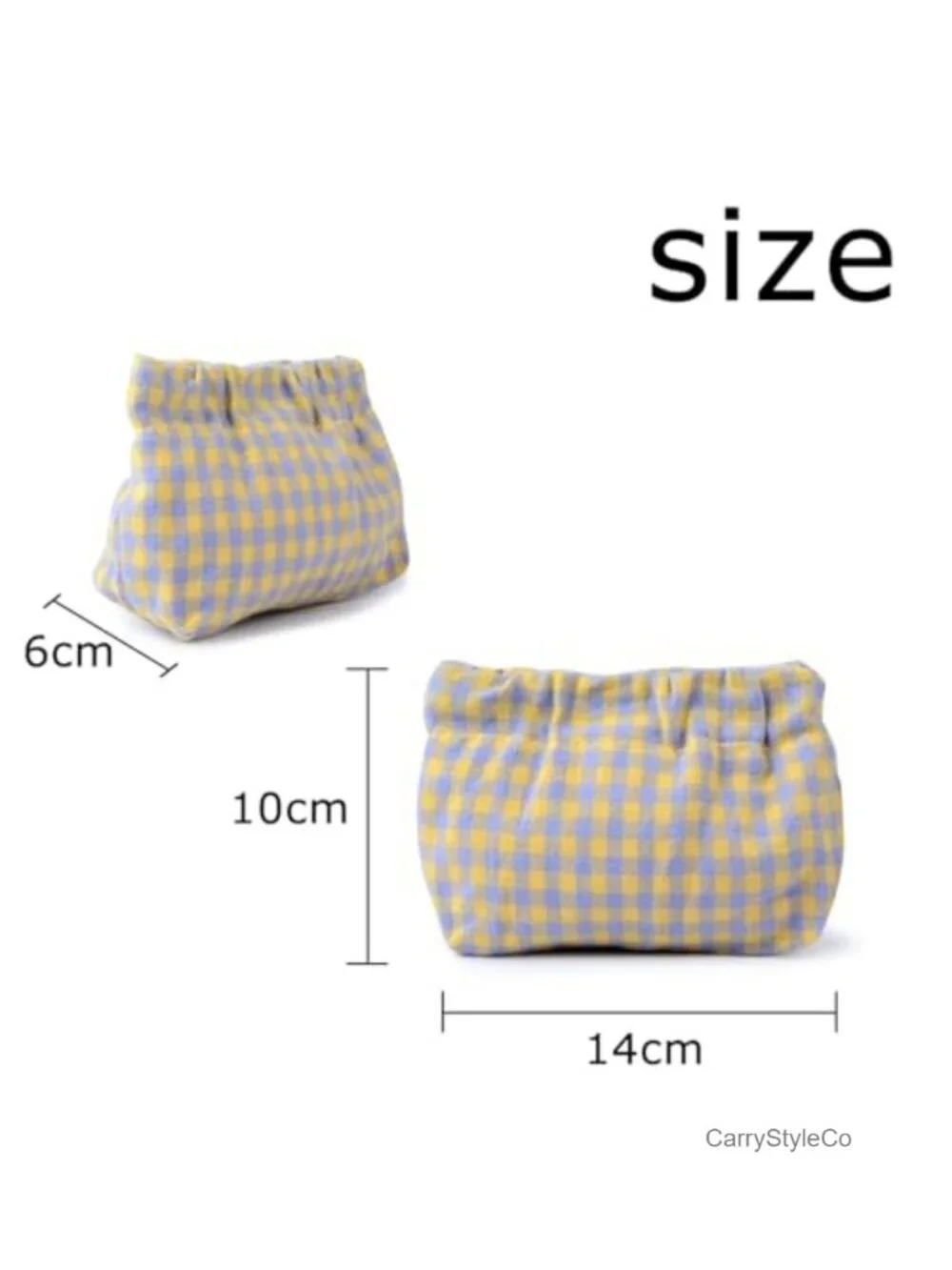 Mini Cosmetic Pouch Set of 2 with Drawstring - Cotton Corduroy Bag for Purse